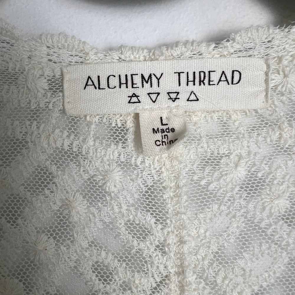 Alchemy Thread Large‎ Ombre Embroidered Lace Bohemian Kimono Cardigan Duster
